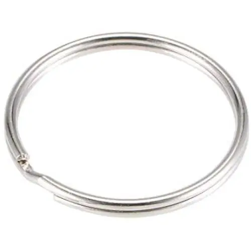 uxcell Split Key Ring 40mm Open Jump Connector for Lanyard Zipper Handbag, Nickel Plated Iron, Pack of 100