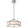 Pendant Lighting 18 inch 3 Light Drum Pendant Light with Fabric Shade and Glass Diffuser in Brushed Nickel, Classic Convertible Drum Chandelier for Living & Dinning Room XiNBEi-Lighting XB-P1199-BN