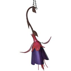 Desert Steel Hummingbird Feeder - (Fuchsia - 12”W x 18”H) - All-Weather Outdoor Metal Garden Art Flower Bird Feeder