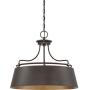 Quoizel FV2824WT Fairview Metal Drum Pendant Lighting, 4-Light, 400 Watts, Western Bronze (21'' H x 24'' W)