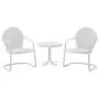Crosley Furniture Griffith 3-Piece Metal Outdoor Conversation Set with Table and 2 Chairs - White Crosley Furniture Griffith 3-Piece Metal Outdoor Conversation Set with Table and 2 Chairs - White