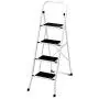 Delxo Folding 4 Step Ladder, 4.5-Feet Portable Metal Step Stool for Household & Office & Kitchen, With Convenient Handgrip & Anti-Slip Sturdy and Wide Pedal, 330lbs Capacity ( Steel, White and Black ) Delxo Folding 4 Step Ladder, 4.5-Feet Portable Metal Step Stool for Household & Office & Kitchen, With Convenient Handgrip & Anti-Slip Sturdy and Wide Pedal, 330lbs Capacity ( Steel, White and Black )