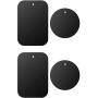 Metal Plate with 3M Adhesive Back for Magnetic Car Mount Cell Phone Holder GPS and Tablet Holder (2 Rectangle & 2 Round) (Black)