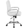 Flash Furniture Mid-Back White LeatherSoft Executive Swivel Office Chair with Chrome Base and Arms