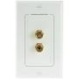 Mediabridge Speaker Wall Plate w/Binding Posts (1 Pair) - Limited TIME Offer: Free Low Voltage Metal Mounting Bracket (1-Gang) - Binding Post 2-Piece Inset Wall Plate for 1 Speaker (Part# WP1-BPX1)