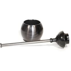 ToiletTree Products Modern Deluxe Freestanding Stainless Steel Toilet Plunger (Gun Metal, Toilet Plunger 6.5” x 6.5” x 18.5”)