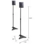 Atlantic Adjustable Height Speaker Stands Black - Set of 2 Holds Satellite Speakers, Adjustable Stand Height from 27 to 48 inch, Heavy Duty Powder Coated Aluminum with Wire Management PN77305018 Atlantic Adjustable Height Speaker Stands Black - Set of 2 Holds Satellite Speakers, Adjustable Stand Height from 27 to 48 inch, Heavy Duty Powder Coated Aluminum with Wire Management PN77305018