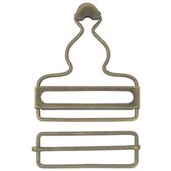 Suspender Adjuster Overall Braces Buckle,Bronze Dungaree Fastener Braces Buckle with Slider,Pack of 6 Sets (2'')
