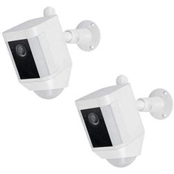 Wasserstein Metal Mount Compatible with Ring Spotlight Cam Battery - Adjustable Indoor/Outdoor Security Mount (2 Pack, White)