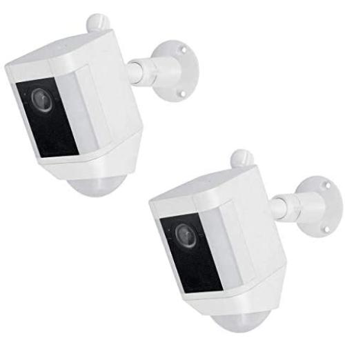Wasserstein Metal Mount Compatible with Ring Spotlight Cam Battery - Adjustable Indoor/Outdoor Security Mount (2 Pack, White)