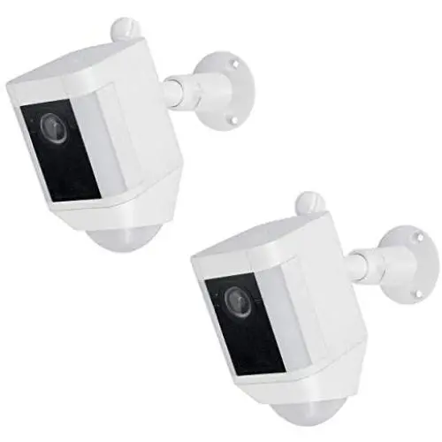 Wasserstein Metal Mount Compatible with Ring Spotlight Cam Battery - Adjustable Indoor/Outdoor Security Mount (2 Pack, White) Wasserstein Metal Mount Compatible with Ring Spotlight Cam Battery - Adjustable Indoor/Outdoor Security Mount (2 Pack, White)