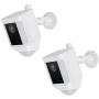 Wasserstein Metal Mount Compatible with Ring Spotlight Cam Battery - Adjustable Indoor/Outdoor Security Mount (2 Pack, White)