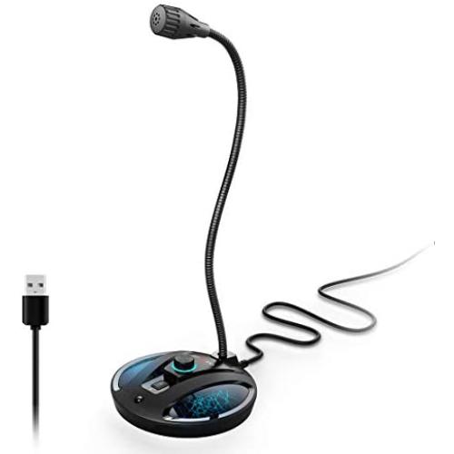 USB Recording Microphone, Computer PC Podcast Condenser Cardioid Mic with Mute Button & LED Indicator for Laptop, Mac, PS4 - Vocal, Podcasting, Skype, YouTube, Games, Streaming (JV603PRO)