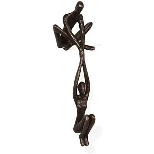 Danya B. ZD16169 Contemporary Metal Shelf Décor - Bronze Sculpture - Man Lifting Woman from Ledge Danya B. ZD16169 Contemporary Metal Shelf Décor - Bronze Sculpture - Man Lifting Woman from Ledge