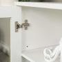 Walker Edison Griffith Contemporary Double Glass Door Fireplace TV Stand, 52 Inch, White