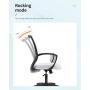 Home Office Chair Mid Back PC Swivel Lumbar Support Adjustable Desk Task Computer Ergonomic Comfortable Mesh Chair with Armrest (White)