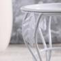 OUNONA Indoor Outdoor Metal Mini Flower Plants Pot Stand Rack Shelf for Balcony Desk 5.3 x 5.3 x 5.1 inches (White)