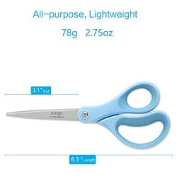 LIVINGO Scissors, 8'' Scissors All Purpose 3-Pack, Titanium Ultra Sharp Scissors for Office Home School Sewing Fabric Craft Supplies, Professional Stainless Steel Blades Shears, Comfort Soft Grip