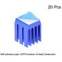 uxcell Heatsink with Thermal Conductive Adhesive Tape 9 x 9 x 12mm Blue 20pcs
