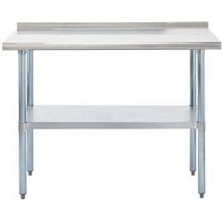 ROCKPOINT NSF Stainless Steel Commercial Kitchen Work Table with Backsplash, Silver,48x 24inch