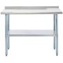 ROCKPOINT NSF Stainless Steel Commercial Kitchen Work Table with Backsplash, Silver,48x 24inch