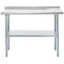 ROCKPOINT NSF Stainless Steel Commercial Kitchen Work Table with Backsplash, Silver,48x 24inch ROCKPOINT NSF Stainless Steel Commercial Kitchen Work Table with Backsplash, Silver,48x 24inch