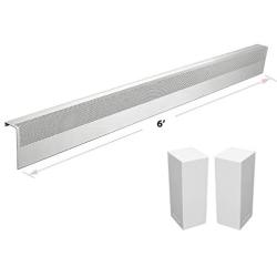 Baseboarders Basic Series Galvanized Steel Easy Slip-On Baseboard Heater Cover in White (6 ft, Cover + L&R End Caps)