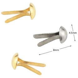 Yexpress 600 Pieces 4.5 x 8mm Gold & Silver Mini Brads Round Paper Fasteners Brass Pastel Metal Brads for Scrapbooking Crafts DIY Paper