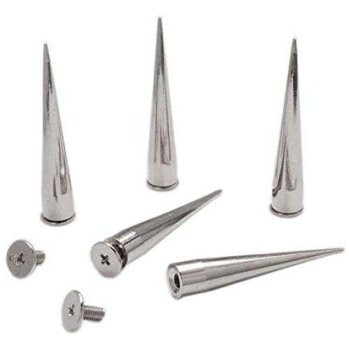 Metal Cone Studs Screw Rivet Spike Punk Rock DIY Leathercraft Collar Parts (40mm Rivet 50Pcs)