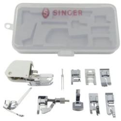 SINGER | Sewing Machine Accessory Kit, Including 9 Presser Feet, Twin Needle, and Case, Clear - Sewing Made Easy