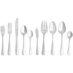 Amazon Basics 65-Piece Stainless Steel Crown Flatware Set, Service for 12