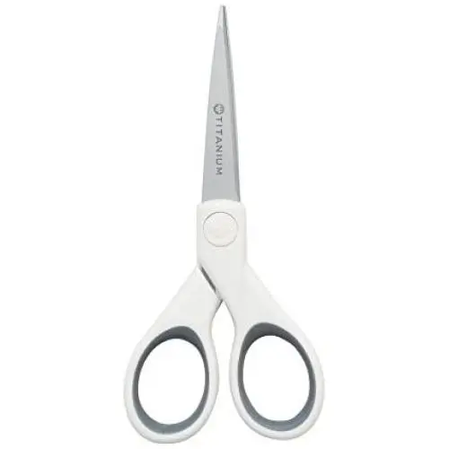 Westcott 5'' Straight Titanium Bonded Craft Scissors with Micro Tip Westcott 5'' Straight Titanium Bonded Craft Scissors with Micro Tip