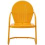 Crosley Furniture KO10004TG Griffith 3-Piece Retro Metal Outdoor Seating Set with 2 Chairs and Side Table, Tangerine
