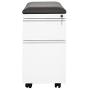 Seville Classics Airlift 2-Drawer Locking Rolling Seat Cushion Home Office Under Desk Pedestal File Storage Cabinet, 12'' W x 23'' D, White