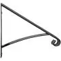 Atemou Single Step Handrail,Black Handrail Railings 1 Step Handrail Metal Wrought Iron Handrail, Handrail Railings for Steps Porch Single Step handrail