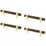 RZDEAL 4Pcs Hole Centers:3.78''(96mm) Decorative Cabinet Knobs and Pulls Brass Walnut Drawer Pulls Funiture Hardware Door Handles