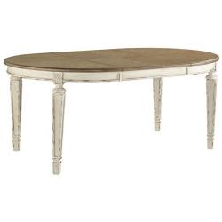 Signature Design by Ashley Realyn Dining Room Extension Table, Chipped White