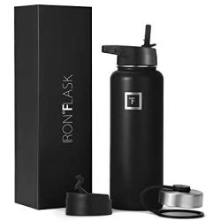 Iron Flask Sports Water Bottle - 14oz,18oz,22oz,32oz,40oz,64oz,3 Lids (Straw Lid),Vacuum Insulated Stainless Steel, Modern Double Walled, Simple Thermo Mug, Hydro Metal Canteen