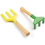 4-Piece Set 8'' Kids Gardening Tools, Made of Metal with Sturdy Wooden Handle, Safe Toy Gardening Equipment Fork, Trowel, Rake & Shovel for Children Beach Sandbox Toy