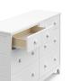 Storkcraft Moss 6 Drawer Universal Double Dresser (White) - Bedroom Furniture Storage, Modern Farmhouse Style, Sturdy and Durable Wood Construction, 6 Deep Spacious Drawers, Steel Hardware