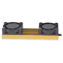 JMT M.2 NVME NGFF Heatsink SSD Cooler with 20mm Powerful Cooling Fan for Desktop PCIE M.2 2280 22110SSD with Thermal Pad (Golden for 2280)