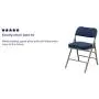Flash Furniture HERCULES Series Premium Curved Triple Braced & Double Hinged Navy Fabric Metal Folding Chair