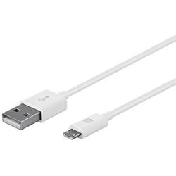 Monoprice USB-A to Micro B Cable - 0.5 Feet - White, Polycarbonate Connector Heads, 2.4A, 22/30AWG - Select Series