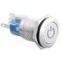 DIGITEN 19mm Automotive Waterproof Momentary Stainless Steel Metal 12V Blue Power Symbol LED Light Push Button Toggle Switch ON/Off