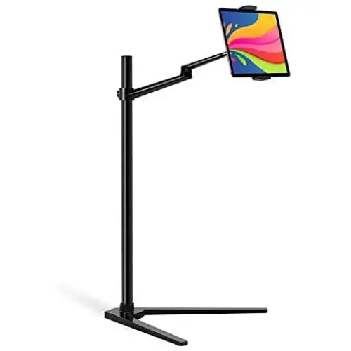 Tablet Holder for Bed–Height Adjustable Tablet /Ipad Stand–360-Degree Rotative Design – Premium Durable Construction – Ideal for Movies, Teaching, Online Learning, Reading – Widely Compatible