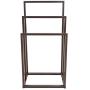 HOMERECOMMEND Metal Towel Bathroom Rack 3 Bars Freestanding Drying Shelf 3 Tier Storage Organizer Brown Washcloths Holder