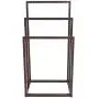 HOMERECOMMEND Metal Towel Bathroom Rack 3 Bars Freestanding Drying Shelf 3 Tier Storage Organizer Brown Washcloths Holder