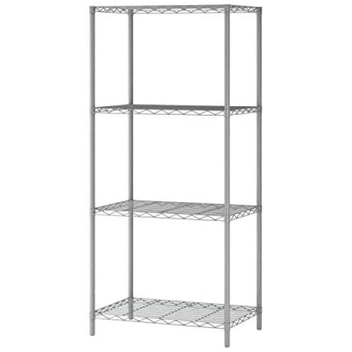 JEROAL 4-Tier Wire Shelving, Metal Wire Shelf Storage Rack, Durable Organizer Unit Perfect for Kitchen Garage Pantry Organization in Grey,21Wx14 Dx46.5 H