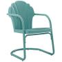 Crosley Tulip 2 Piece Chair Set Pastel Blue Satin
