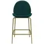 CosmoLiving by Cosmopolitan Astor Upholstered Counter Stool Green Velvet with Brass Metal Leg